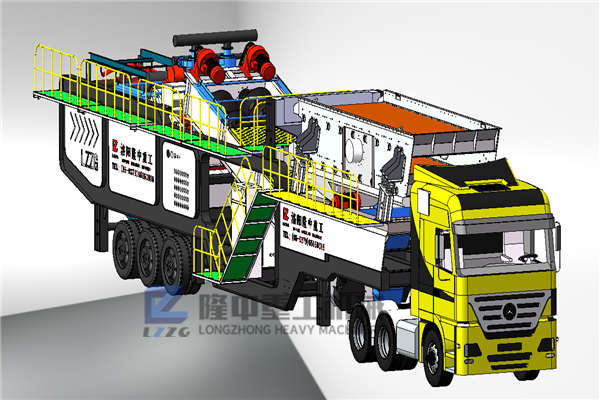 可移動的洗沙生產(chǎn)線：附帶壓濾機方便快捷